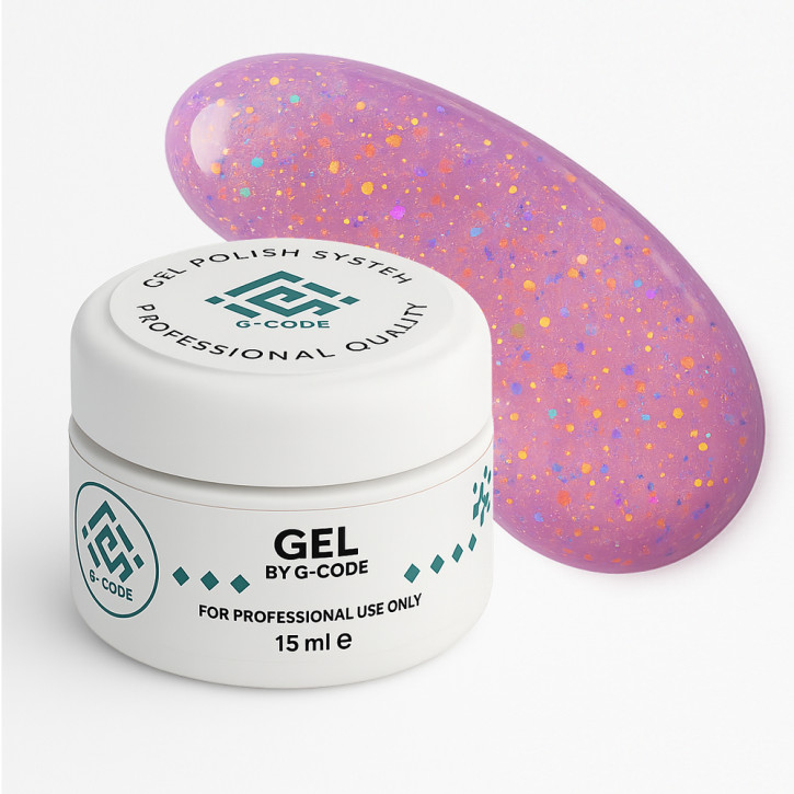 Rainbow Gel G-Code — кольоровий моделюючий гель з шиммером і гексагональним блиском #2